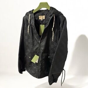NWT Gucci Off The Grid hooded jacket size 50 Black on Black